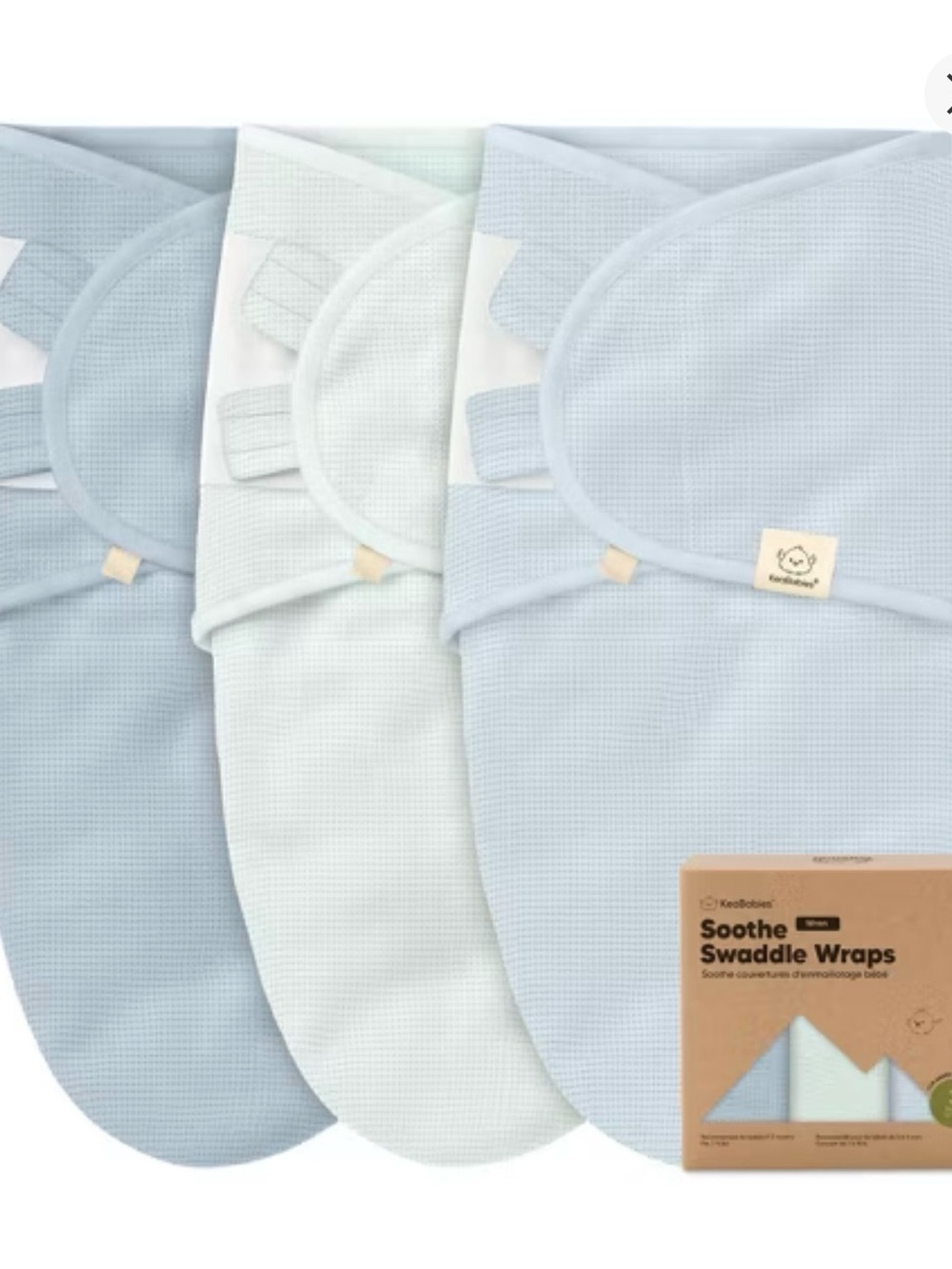 KeaBabies Soothe Swaddle Wraps - 3 Pack